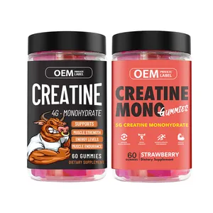 Oem/ODM Creatine Monohydrate Gummy hỗ trợ năng lượng cho thể thao với 3000mg Creatine xây dựng cơ bắp bổ sung 60 Gummies