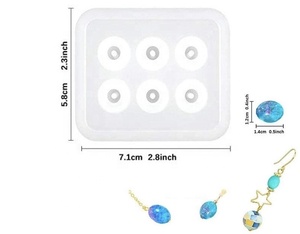 Molde de Silicona para Cuentas con Forma de Diamante Redondo, Cuadrado y Ovalado, con Orificio, para Pulseras, Pendientes, Molde de Resina para Joyería de Piedras Preciosas - Product Image 5