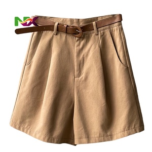 Pantaloncini a Gamba Larga da <span class=keywords><strong>Donna</strong></span>, Shorts <span class=keywords><strong>Casual</strong></span> <span class=keywords><strong>Chic</strong></span> a Vita Alta, Nuova Collezione Primavera-Estate 2025, Shorts Eleganti in Tinta Unita - Product Image 4