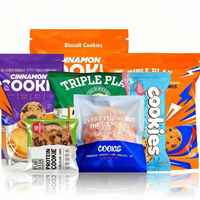Sachet transparent en plastique pour biscuits, petite pochette thermoscellable de qualité alimentaire avec impression personnalisée pour l'emballage individuel de biscuits et de snacks
