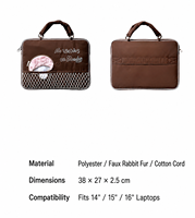 Sac à main pour ordinateur portable jaune pastel esthétique, étui de transport brodé Kawaii avec pochette organisatrice en maille et pochette pour trolley