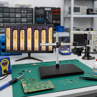 Microscope industriel MSD411-C23V-22 avec caméra et écran de 22 pouces, support réglable pour l'inspection des circuits imprimés, de la quincaillerie et de la précision