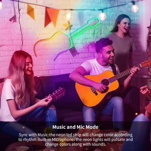 Chất lượng cao <span class=keywords><strong>RGB</strong></span> thông minh <span class=keywords><strong>LED</strong></span> Strip tùy chỉnh Neon COB <span class=keywords><strong>LED</strong></span> cho trang trí bên nhà 12V đầu vào USB IP65 ROHS chứng nhận PVC cơ thể đèn - Product Image 3