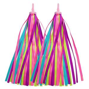 キッズ自転車ハンドルバーストリーマー女の子のためのカラフルなリボンタッセル男の子自転車ハンドルバースクーターハンドグリップ - Product Image 4