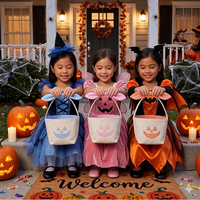 Décorations sur le thème d'Halloween, seau à bonbons en tissu réutilisable de grande capacité, panier à bonbons Halloween Jack O Lantern, panier pour faire des farces ou recevoir des friandises