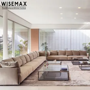 WISEMAX MÖBEL Luxus modernen italienischen Stil Wohnzimmer Sofa nach Hause große Set Guss Metall Basis Stoff Schnitts ofa für Hotel