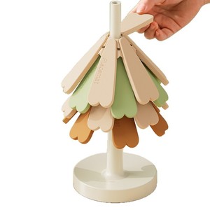 Tapis en silicone en forme d'arbre résistant à la chaleur pour pot et bol, dessous de verre de cuisine, protection anti-brûlure, rond, couleur unie, résistant jusqu'à 200°C - Product Image 3
