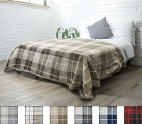 Couverture double face extra chaude super douce et confortable de taille personnalisée 50x60 pouces en peluche et Sherpa pour canapé-lit