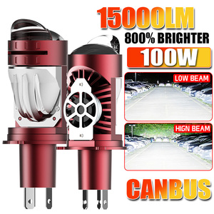 Mini H4 100W Super brillante proyector Led faro lente nuevo coche Bi Led lente 6500K H4 bombilla Led - Product Image 2