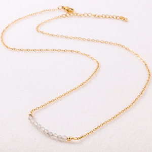 Collier délicat à facettes en <span class=keywords><strong>pierre</strong></span> naturelle, chaîne en acier inoxydable, bijou énergétique en cristal de guérison, <span class=keywords><strong>pierre</strong></span> de naissance, cadeau - Product Image 6