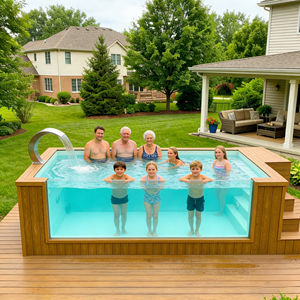 Piscina de Natación Profesional para Exteriores, de Fibra de Vidrio, Enterrada, con Tanque de Agua Infinita, Instalación Rápida, Herramientas y Accesorios para Piscinas - Product Image 1