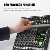 Mélangeur audio numérique professionnel à 8 canaux avec double 99 effets DSP Console DJ alimentée par USB BT pour des performances sonores en direct