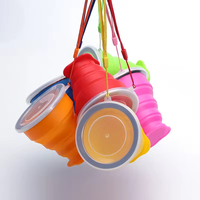 Gobelet pliable en silicone avec logo personnalisé, tasse à café portable, sans BPA, gobelet pliable pour le sport, gobelet d'eau pliable pour les voyages en plein air