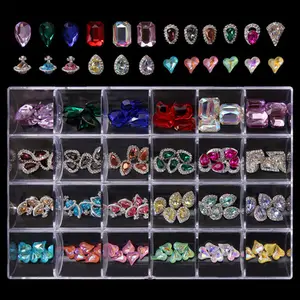 3D Luxe Beroemde Merk Sieraden Designer Nail Charms Metal Nail Rhinestones Decoratie Voor Nail Diy