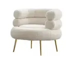 Chaises d'Appoint Moderne Luxe Sillas Peludas Beige Chaise Boucle Teddy Tissu Chaises de Salon