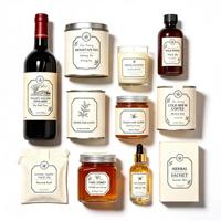 Etiquetas Adhesivas Personalizadas con Relieve, Papel con Textura de Tela de Lino, Etiquetas Impermeables para Envasado de Bebidas, Whisky, Vino y Café