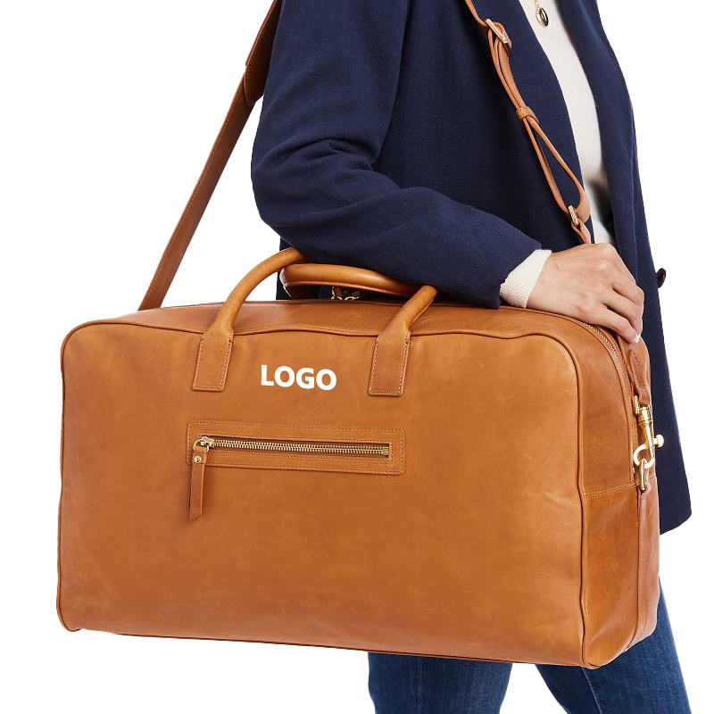 OEM Fashion Unisex Trip Large Capacity Leather Duffle Bag Travel Luggage Bag for Man Crazy Horse Leather Weekend Overnight Bag