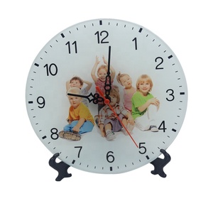 Rotondo forma di sublimazione spazi vuoti di vetro photo <span class=keywords><strong>frame</strong></span> accettare stampa logo personalizzato come per orologio - Product Image 1