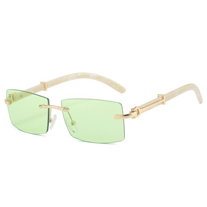 แฟชั่นแว่นกันแดดทรงสี่เหลี่ยมไร้กรอบสำหรับผู้หญิงแว่นกันแดดทรงสี่เหลี่ยมไร้ขอบกลางแจ้งแบบไร้ขอบแว่นกันแดดไล่ระดับสี - Product Image 5