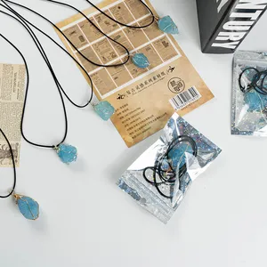 New Product Meditation Beautiful Color Polished Smooth Aquamarine Pendant For Girls