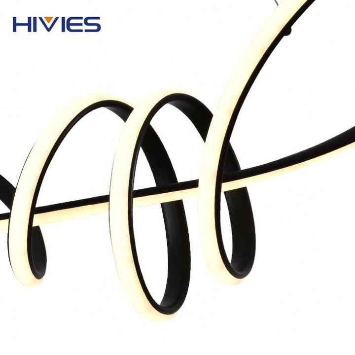 Simple Design Nordic Acrylic Circular Ring Dimmable Ceiling Lamp Kitchen Lobby 120W Linear LED Pendant Chandeliers Light
