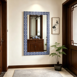 Miroir mural de luxe moderne avec cadre en métal de grande taille, motif ethnique artisanal haut de gamme, idéal pour l'entrée d'une grande maison et le hall d'un hôtel - Product Image 5