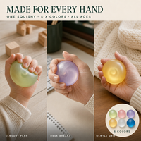 Balle anti-stress 6 cm 115 g, 6 couleurs, assortiment de balles à presser, surface mate translucide, jouet anti-anxiété pour commandes en gros