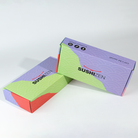 Boîtes d'expédition en carton ondulé écologiques en gros, fabriquées à partir de matériaux recyclés, pour emballages de sushis, de pâtisseries et de biscuits à emporter