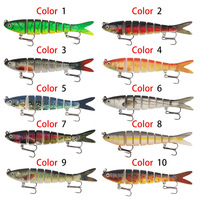 Appât dur en plastique pour la pêche, leurre pour attraper des poissons, matériel pour pêcher en mer, multi-segments, 13.5cm, 23g, 10 pièces