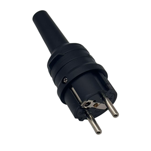 रबर यूरोपीय संघ पुरुष ग्राउंडिंग विद्युत शक्ति के साथ प्लग 250V 16A 2 पिन दौर पिन 4.8mm दोहरी पुरुष प्लग बाहरी उपयोग के लिए - Product Image 3