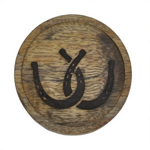 Dessous de verre en bois écologiques vente chaude sous-verres équestres et table présentoir de bureau tapis et tampons en bois tasse napperons en verre - Product Image 1