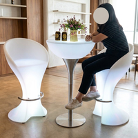 Table de bar LED ronde en gros 106 cm, mobilier LED, marque privée OEM, approvisionnement direct pour pub, batterie intégrée