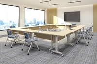 Bureau moderne Salle de réunion Table pliante avec roue Bureau de formation pliable