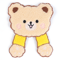 Patch brodé en chenille personnalisé OEM, motif ours de dessin animé, appliqué en tissu, à coudre ou thermocollant pour vêtements, sacs, chapeaux