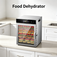 Déshydrateur alimentaire en acier inoxydable pour la maison, sécheuse électrique à écran tactile pour fruits, légumes, viande et aliments pour animaux