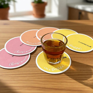 Custom Logo Absorbent Paper Bar Beer Coaster Round Square Restaurant Hotel Disposable Coffee Coaster Paper for Drink