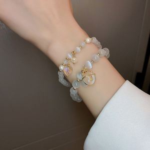 Bracelet artisanal de haute qualité en perles d'eau douce exquises, avec opale, œil de chat porte-bonheur et jade, pour femme - Product Image 3
