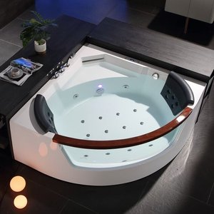 Baignoire de massage tourbillon en acrylique CE America Baignoire à bulles autoportante classique profonde pour couples - Product Image 1