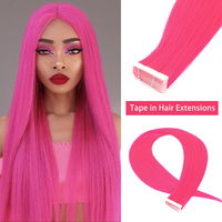 Extensiones de Cabello Adhesivas, 20 Piezas, Resistentes al Calor, Sintéticas, Lisas y Rizadas, Invisibles, de 26 Pulgadas