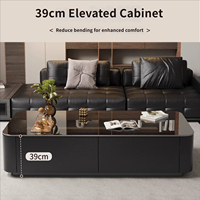Ensemble de table basse en verre Starlight de style italien, meuble TV, écologique, durable, moderne, haut de gamme, meubles de salon, petit modèle