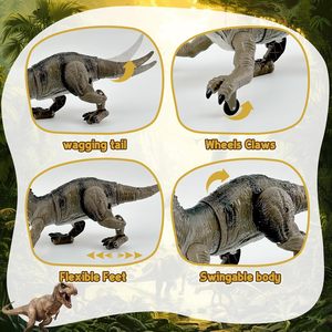 Huiye 2.4G télécommande <span class=keywords><strong>dinosaure</strong></span> Simulation t-rex animaux jouets avec jambes réalistes et pulvérisation flux lumières musique Rc jouets pour enfants - Product Image 5