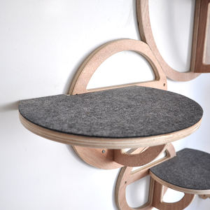 Weltweites Schiff Sperrholz und Filz hohl runder Kratz baum 3 Donut-Sprung stufen, 15 mm Bretts kelett und 5 mm Wollfilz abdeckung - Product Image 5