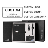Nuevo estilo, varios diseños, juego de regalo, caja de cuero, bolígrafo de Metal, llavero, regalo, oficina, cuero, bolígrafo de Metal y llavero en caja