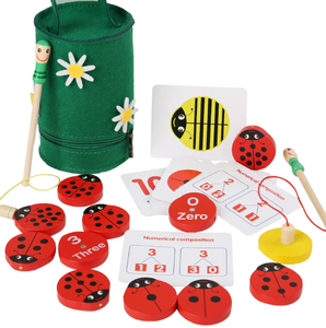 Nouveau comptage coccinelle jouet en bois 0-10 chiffres apprentissage éducatif coccinelle feutre sac à dos <span class=keywords><strong>jeu</strong></span> <span class=keywords><strong>de</strong></span> mathématiques pour enfants enfants - Product Image 1