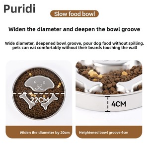 Tigela Redonda de Aço Inoxidável para Alimentação Lenta e Anti-Engasgo para Cães, Uso Externo e em Viagens, para Água e Comida - Product Image 2