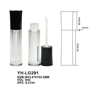 Wholesale 6ml Custom Logo Liquid <b>Lipstick</b> & Lip Gloss Packaging Tube Short Thick Wall Bottle with Applicator - Product Image 2
