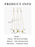 2025 mode perle d'eau douce coquille Conchstone étoile de mer pendentif collier 18K plaqué or en acier inoxydable collier bijoux de mer