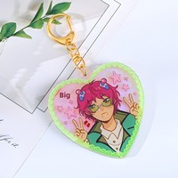 Porte-clés magnétique en acrylique Toplin 005-DIY, design créatif, support photo transparent double face, thème anime et dessin animé, objet de collection