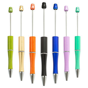 USA penjual laris buatan tangan berwarna-warni tambahkan pena manik-manik promosi DIY pena bolpoin putar kokoh plastik kosong pena dapat diisi ulang - Product Image 2