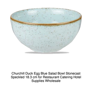 Bol à salade bleu œuf de canard Churchill Stonecast moucheté 18,3 cm pour la restauration, les hôtels et la vente en gros - Product Image 2